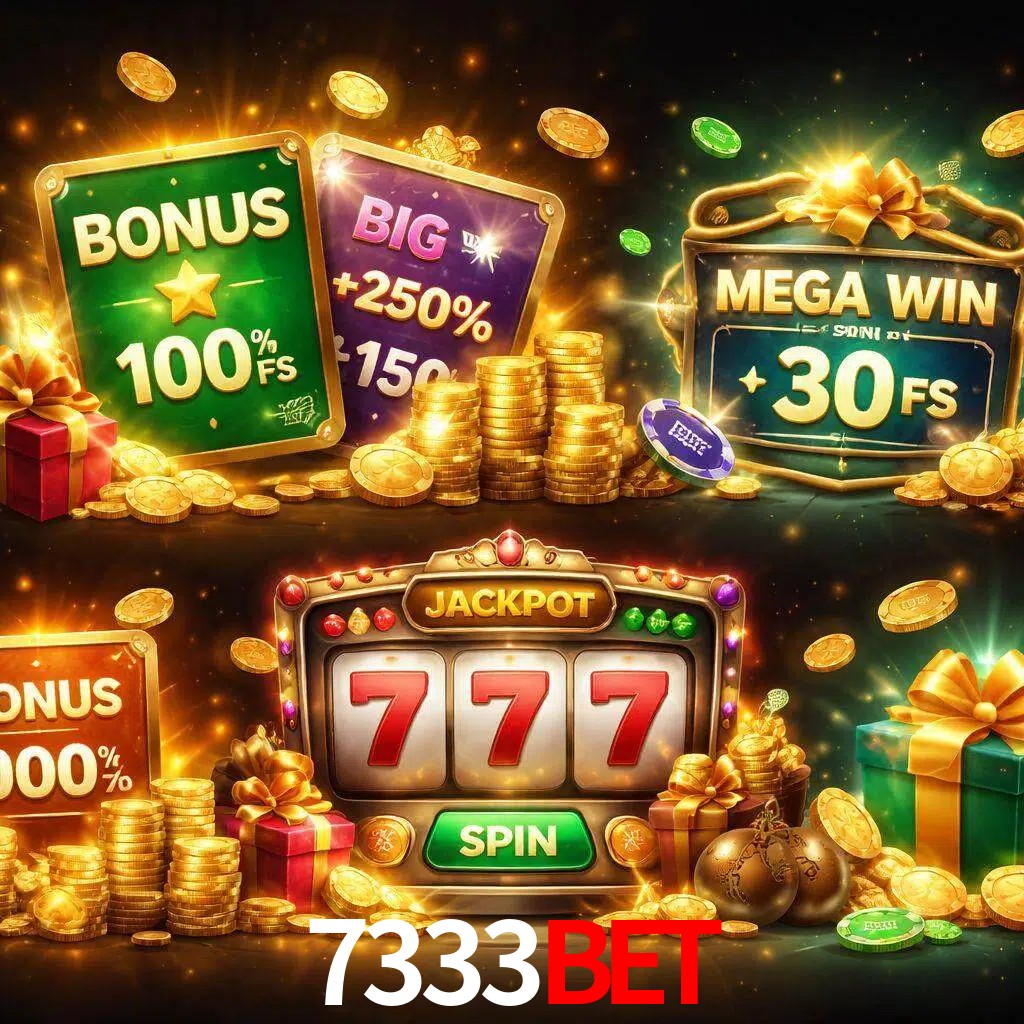 Tipos de bonos 7333BET incluyendo recompensas de bienvenida y promociones continuas